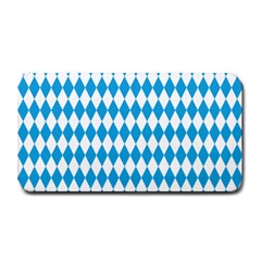 Oktoberfest Bavarian Blue And White Large Diagonal Diamond Pattern Medium Bar Mats by PodArtist