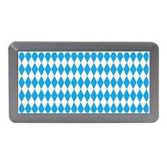 Oktoberfest Bavarian Blue And White Large Diagonal Diamond Pattern Memory Card Reader (mini) by PodArtist