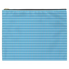 Oktoberfest Bavarian Blue And White Small Diagonal Diamond Pattern Cosmetic Bag (xxxl) by PodArtist