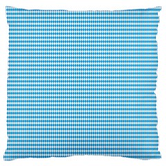 Oktoberfest Bavarian Blue And White Small Diagonal Diamond Pattern Large Flano Cushion Case (one Side) by PodArtist