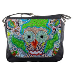 Cosmic Owl Messenger Bag by chellerayartisans