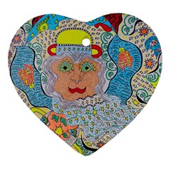 Cosmic Moon Angel Ornament (heart)