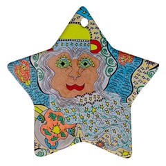Cosmic Moon Angel Ornament (star) by chellerayartisans