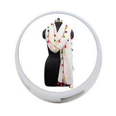 Indiahandycrfats women Fashion White Dupatta with Multicolour Pompom all four sides for Girls/women 4-Port USB Hub (Two Sides)