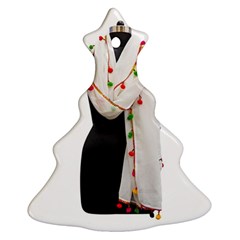 Indiahandycrfats Women Fashion White Dupatta With Multicolour Pompom All Four Sides For Girls/women Christmas Tree Ornament (two Sides) by Indianhandycrafts