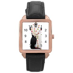 Indiahandycrfats women Fashion White Dupatta with Multicolour Pompom all four sides for Girls/women Rose Gold Leather Watch 