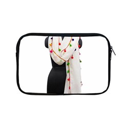 Indiahandycrfats Women Fashion White Dupatta With Multicolour Pompom All Four Sides For Girls/women Apple Macbook Pro 13  Zipper Case by Indianhandycrafts