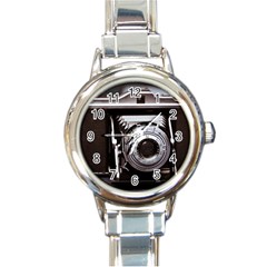 Vintage Camera Round Italian Charm Watch