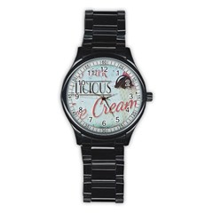 Delicious Ice Cream Stainless Steel Round Watch by snowwhitegirl