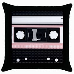 Pink Compact Cassette Throw Pillow Case (black) by snowwhitegirl