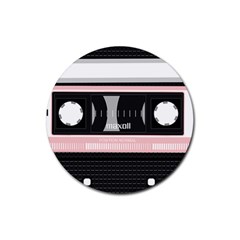 Pink Compact Cassette Rubber Round Coaster (4 Pack) 