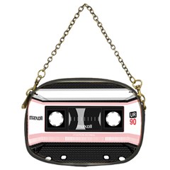 Pink Compact Cassette Chain Purse (two Sides)