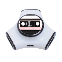 Pink Compact Cassette 3-port Usb Hub