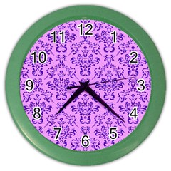 Victorian Violet Color Wall Clock by snowwhitegirl