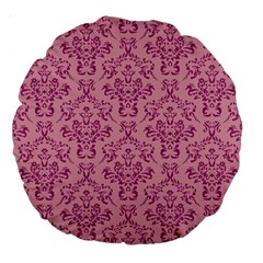 Victorian Pink Ornamental Large 18  Premium Round Cushions