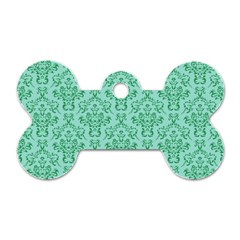 Victorian Teal Ornamental Dog Tag Bone (one Side)