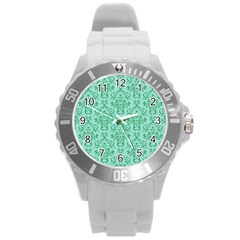 Victorian Teal Ornamental Round Plastic Sport Watch (l) by snowwhitegirl