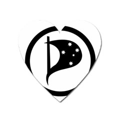 Logo Of Pirate Party Australia Heart Magnet by abbeyz71