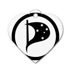 Logo Of Pirate Party Australia Dog Tag Heart (one Side)