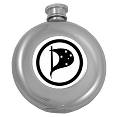 Logo Of Pirate Party Australia Round Hip Flask (5 Oz) by abbeyz71