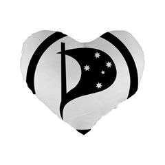 Logo Of Pirate Party Australia Standard 16  Premium Heart Shape Cushions by abbeyz71