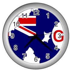 Flag Map Of Government Ensign Of Northern Ireland, 1929-1973 Wall Clock (silver) by abbeyz71