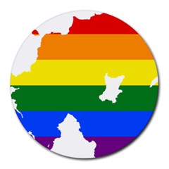 Lgbt Flag Map Of Northern Ireland Round Mousepads