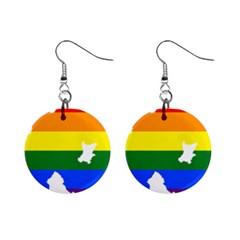 Lgbt Flag Map Of Northern Ireland Mini Button Earrings by abbeyz71