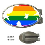 LGBT Flag Map of Northern Ireland Money Clips (Oval)  Front
