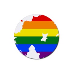 Lgbt Flag Map Of Northern Ireland Rubber Coaster (round)  by abbeyz71