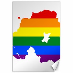 Lgbt Flag Map Of Northern Ireland Canvas 20  X 30  by abbeyz71