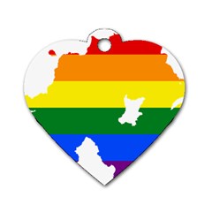 Lgbt Flag Map Of Northern Ireland Dog Tag Heart (two Sides) by abbeyz71