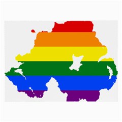 Lgbt Flag Map Of Northern Ireland Large Glasses Cloth (2-side) by abbeyz71