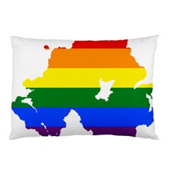 Lgbt Flag Map Of Northern Ireland Pillow Case by abbeyz71