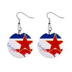 Flag Map Of Socialist Federal Republic Of Yugoslavia Mini Button Earrings by abbeyz71