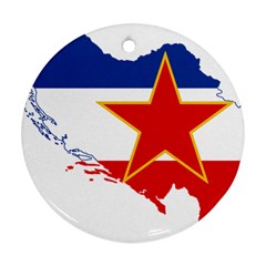 Flag Map Of Socialist Federal Republic Of Yugoslavia Round Ornament (two Sides) by abbeyz71