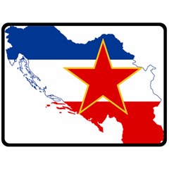 Flag Map Of Socialist Federal Republic Of Yugoslavia Double Sided Fleece Blanket (large)  by abbeyz71