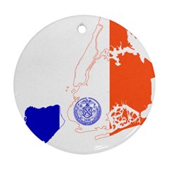 Flag Map Of New York City Ornament (round) by abbeyz71