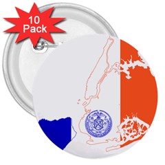 Flag Map Of New York City 3  Buttons (10 Pack)  by abbeyz71