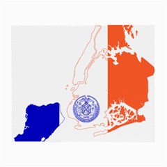 Flag Map Of New York City Small Glasses Cloth (2-side) by abbeyz71