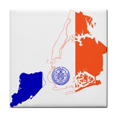 Flag Map Of New York City Face Towel by abbeyz71