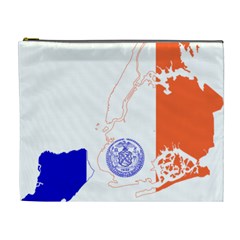 Flag Map Of New York City Cosmetic Bag (xl) by abbeyz71