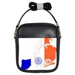 Flag Map Of New York City Girls Sling Bag by abbeyz71