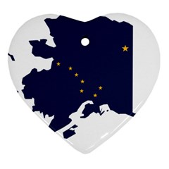 Flag Map of Alaska Heart Ornament (Two Sides)