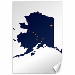 Flag Map of Alaska Canvas 12  x 18 