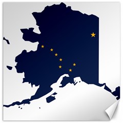 Flag Map of Alaska Canvas 16  x 16 
