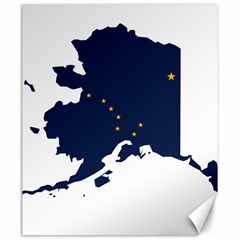 Flag Map of Alaska Canvas 20  x 24 