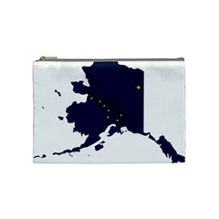 Flag Map Of Alaska Cosmetic Bag (medium) by abbeyz71