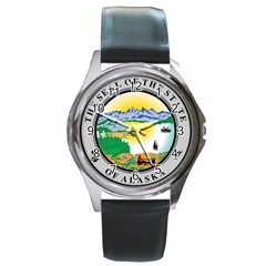 State Seal Of Alaska  Round Metal Watch by abbeyz71