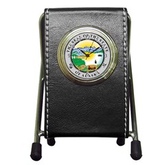 State Seal Of Alaska  Pen Holder Desk Clock by abbeyz71